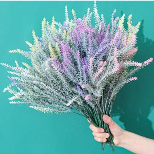 5PCS Artificial Flower Wheat Lavender Planting Hair Pastoral Home Decoration Wedding Five-pronged eternal flowers Plastic Flower