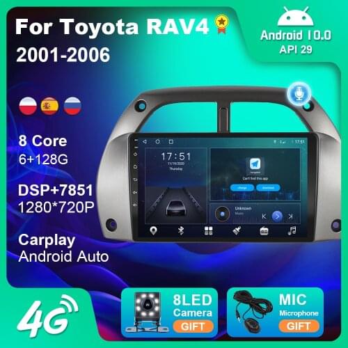 OKNAVI 9'' 2Din Android 9.0 For Toyota RAV4 RAV 4 4G WIFI Camera DSP Radio Multimedia Video Stereo Player Navigation GPS No Dvd
