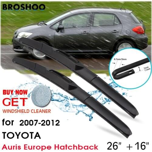 Car Wiper Blade Front Window Windscreen Windshield Wipers Blades Accessories For TOYOTA Auris Europe Hatchback 26"+16" 2007-2012