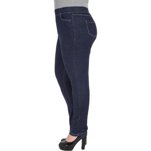 Plus Size 10XL 9XL 8XL Women Spring Long Trousers High Waisted Pantalon Jeans Femme Stretched Pencil Denim Jeans For Mujers