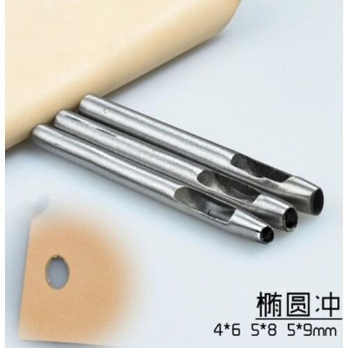 1pcs 6x4 8x5 9x5 Elliptical Pants belt punch Belt puncher Round punched elliptical punchs tool screw