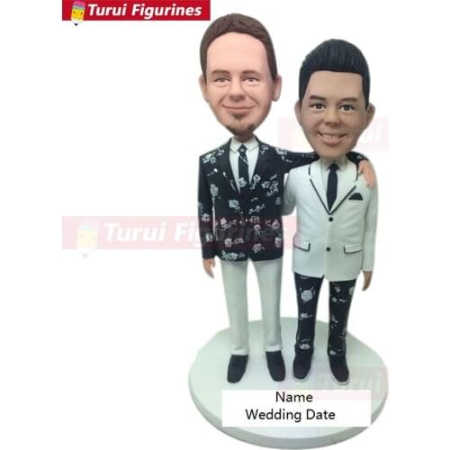 Gay Male Wedding Cake Topper Personalized Gay Wedding Cake Topper Figurine Based on Customers' Photo Gay Male Wedding Gifts Deco