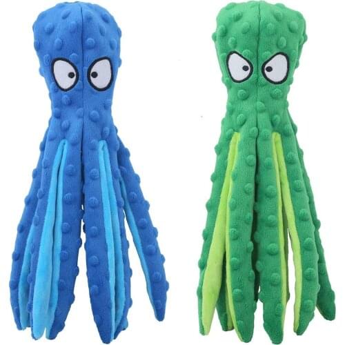 2pcs Dog Squeaky Toys Octopus - No Stuffing Crinkle Plush Dog can pet Toys for Puppy Teething, Durable Interactive Dog Chew Toys