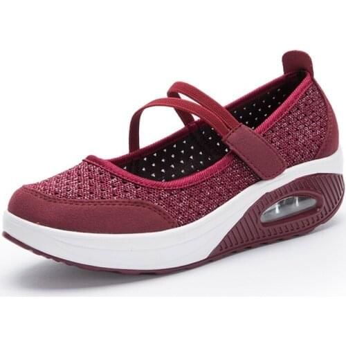 2019 New Air Mesh Tennis Shoes Women Outdoor Sneakers Female Soft Lightweight Breathable Mother Non-Slip Shoes Tenis Mujer Adult