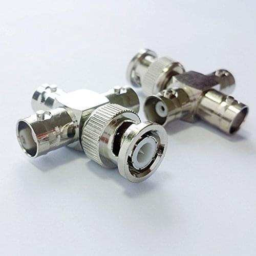 1pcs copper BNC Male to 3 BNC Female Socket Connector for CCTV PLUG Video Cable