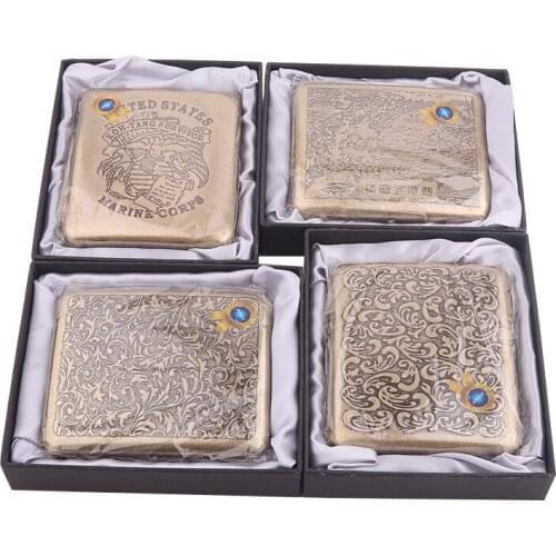 New Metal Multifunction Cig Case Cigar Storage 20pcs Capacity Chinese Style Tobacco Holder Retro Flower Smoking Accessories