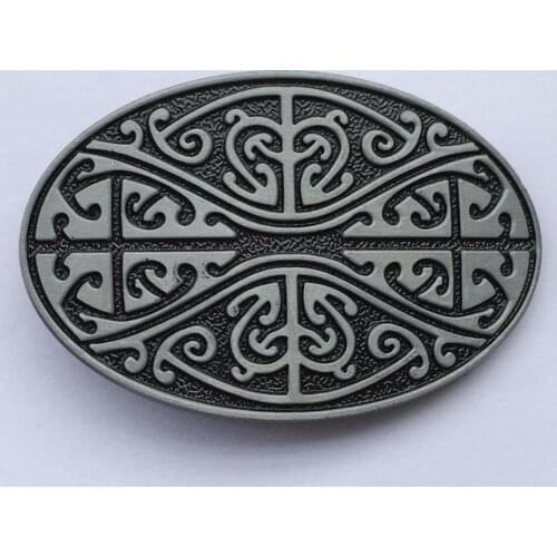 Oval Keltic Floral Flower Belt Buckle