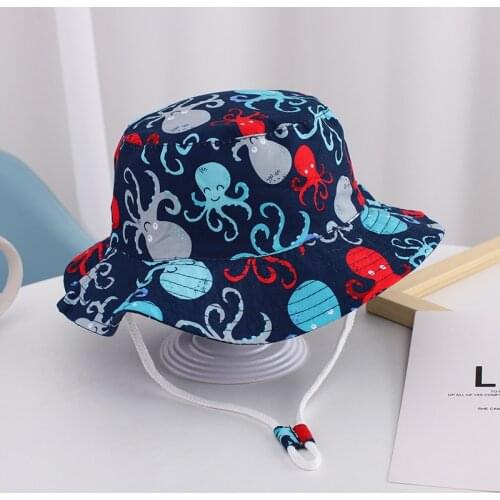 2021 New Spring Thin Cartoon Animals Print Baby Bucket Hat Fisherman Hats Kids Summer Toddler Boy Girls Panama Sun Cap Casquette