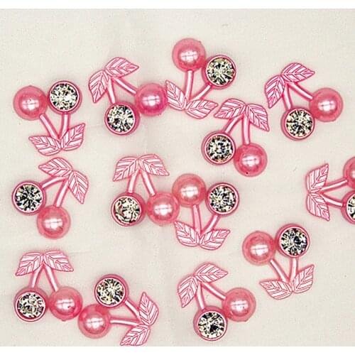 10pcs 21*23mm Half-faced ABS Imitation Pearl Cherry Blossom Diamonds Handmade DIY Jewelry and Headwear Series