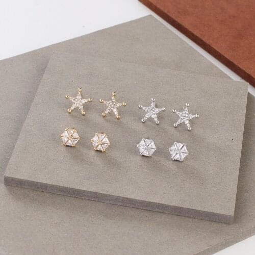 Gojomem Korean Style Cute Romantic Water Drop Heart Star Shape Earrings Sets 2-Color for Student Girl Birthday Jewelry Gifts