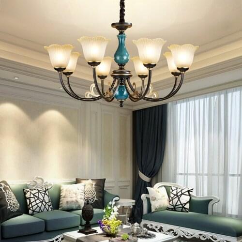 Modern Pendant Lamp Living Room Lamp Simple Bedroom Lamp Creative Ceramics Restaurant hanging light Iron Pendant Lamp