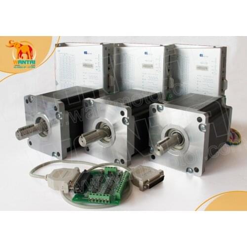 High Quality 3 Axis Nema 42 Stepper Motor 4200oz-in, 8A CNC bipolar & 110-220VAC Driver Mill Control