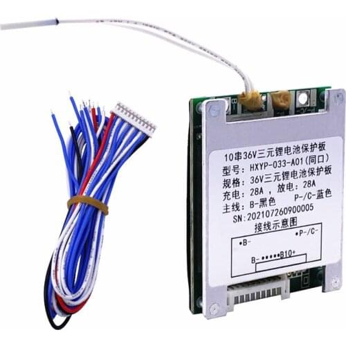 36V 10S BMS 32V 50A Ternary lithium battery protection board PCB PCM Board for Ebike Electric Bicycle Prevent Overcharging Lit