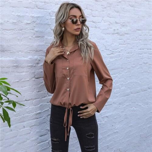 2021 New Spring Summer Solid Elegant Shirt Women Casual Full Sleeve Single Breasted Chic Top Ladies Vintage Loose Shirts