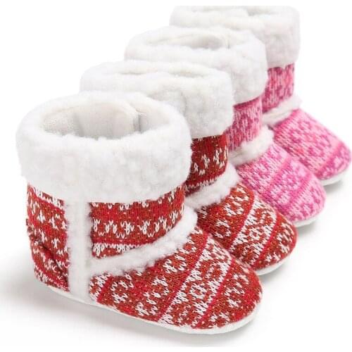 Winter 0-1 year old female baby high soft bottom warm plus velvet baby toddler shoes