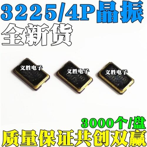 10 pçs/lote 3225 27.12mhz 1010ppm 10pf 3.2*2.5mm 4p smd cristal de quartzo ressonador oscilador passivo