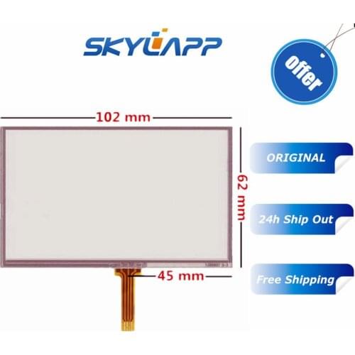 10 Pcs New 4.3''inch 102mm*62mm Touch screen panel for AT043TN24 V4 V.4 V.7 GPS navigator TouchScreen Digitizer Panel Glass