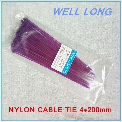 500pcs/lot 4*200mm 2# Self-Locking Nylon Wire Cable Zip Ties, Cable Ties