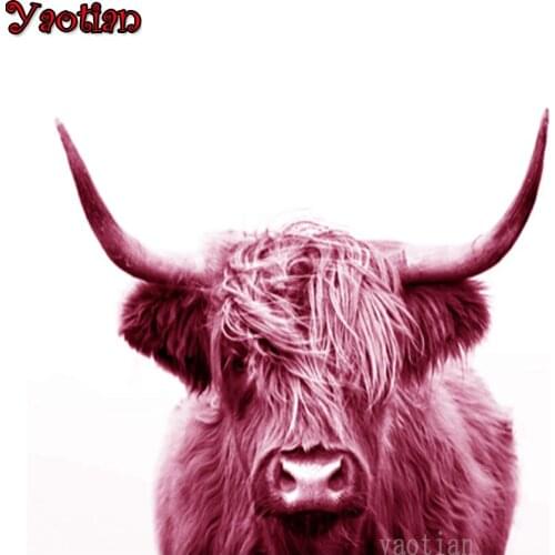 5D DIY Diamond Painting Highland Cattle Nordic Animal Full Square Drill Diamond Embroidery Mosaic Needlework Handmade Decor New