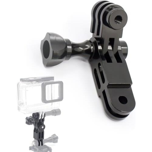 CNC Aluminum Three-Way Pivot Arm Mount Adapter Blue for GOPRO Hero 1 2 3 3+ 4 5Session/XiaoYi/SJ/GitUp Sport Camera