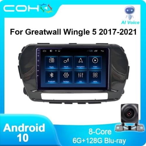 COHO For Greatwall Great Wall Wingle 5 2017-2021 Android 10 4G Car Radio Player Navigation GPS Octa Core 6+128 Radio Multimedia