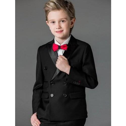 Bridalaffair Jacket with Pants 2 Piece Set Boys Suits for Weddings Kids Prom Suit Black Wedding Suits for Boys Children Clothing