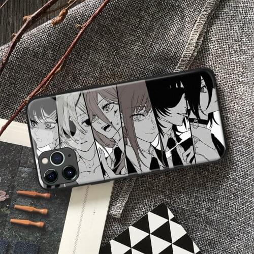 Chainsaw Man Female Role Anime Soft Silicone Glass Phone Case for IPhone SE 6s 7 8 Plus X Xr Xs 11 12 Mini Pro Max Samsung