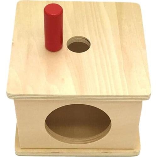 Wooden Montessori Preschool Eudcational Toys Natural Wood Hand-Eye Coordination Montessori Object Permanence Box for Kids