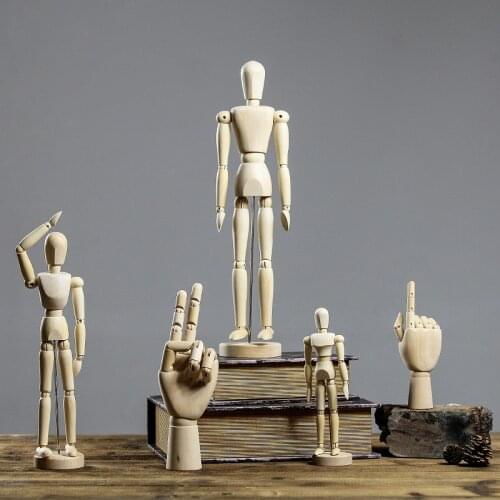 Wooden craft dolls abstract figures ornaments home sculpture crafts desktop Furnishings