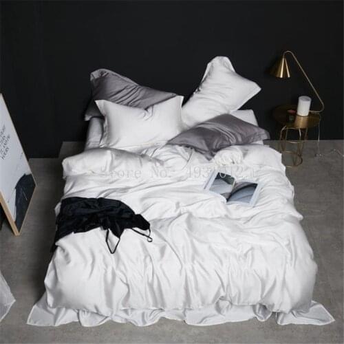 Women White 100% Silk Bedding Set Beauty Double Queen King Duvet Cover Bed Linings Fitted Sheet Pillowcase