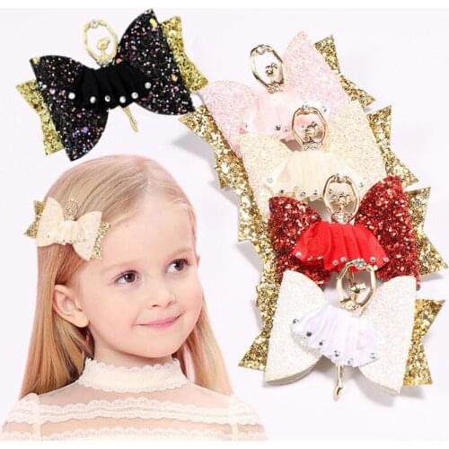 Double Layer Glitter Hair Clips Hair Bows Ballet Girls Hairpins Barrettes For Baby Hair Accessories
