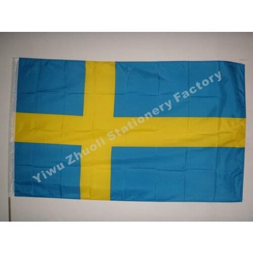 Sweden Flag 150X90cm (3x5FT) 115g 100D Polyester Double Stitched High Quality Free Shipping