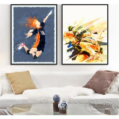 Haikyuu Anime Splash Watercolor Canvas Art Print Painting Modern Wall Picture Home Decor Bedroom Decorative Posters No Frame