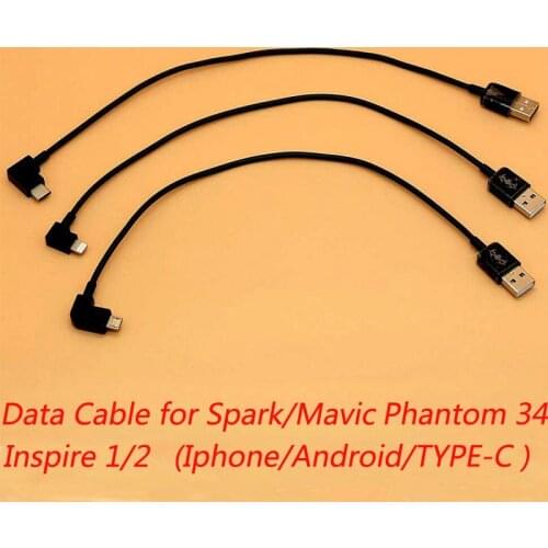 Data Cable For iphone /TypeC lines /micro USB Cable for DJI /MAVIC AIR /2 Pro/platinum/Phantom 3/4 Inspire 1/2 Drone Accessories