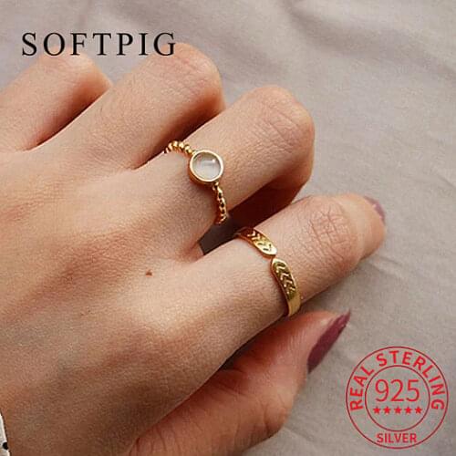 INZATT Real 925 Sterling Silver Stone Opening Ring For Fashion Women Minimalist Ring Fine Jewelry Trendy Gift 2019 Accessories