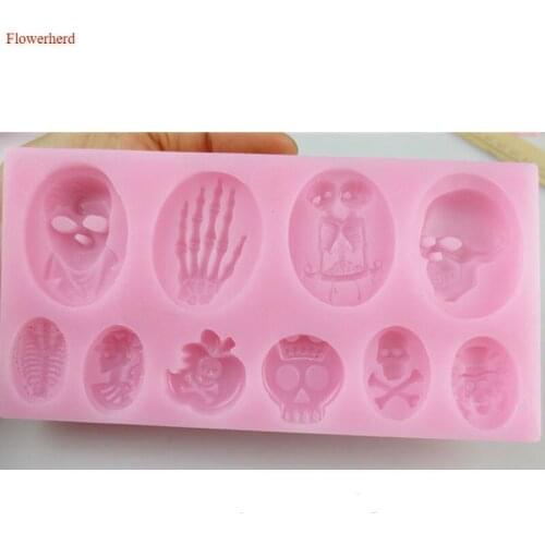 Halloween Skull Series Collection Fondant Cake Silicone Mold Cake Decorating Tools Bakeware Cake Mold Party Supplies