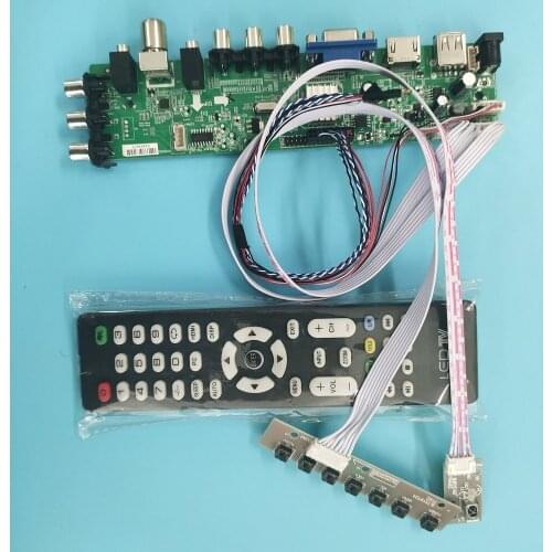 Kit for B156XTN02.0 remote USB AV TV Controller board 15.6" HDMI VGA LED DVB-T2 DVB-T 40pin LVDS Digital Signal 1366X768