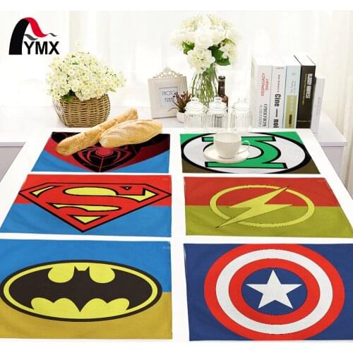 American Style Cartoon Hero Table Mat Home Decoration Kitchen Decor Table Pads Table Napkin For Wedding Set