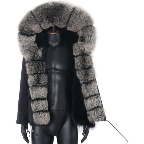 2021 Winter New Men Short Parka Natural Raccoon Fur Collar Hood Thick Warm Fox fur bleaching Outerwear Jacket Real Fur Coat