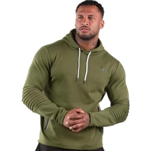 2019 Autumn New Men Pullover Hoodie Fashion Casual Gyms Fitness Hooded Jacket Male Cotton Sweatshirts Sportswear Clothing Tops