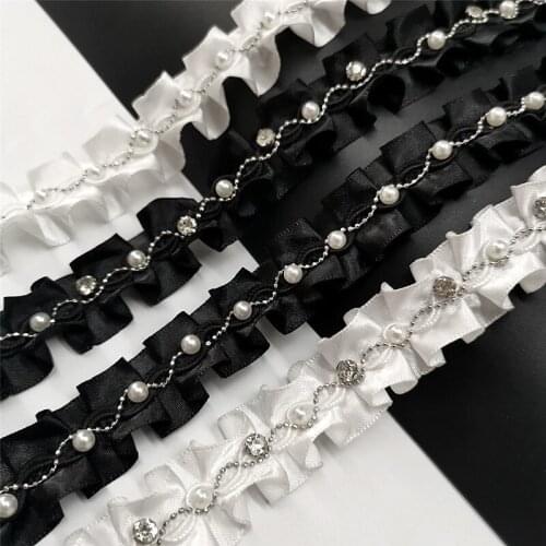 Ribbon Pleat Pearl Lace Embroidery Diamond Chain Wave Set Diamond DIY Clothing Accessories Hairpin Accessories