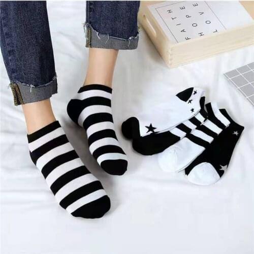 1 Pair Men Boat Socks Cotton Fashion Stripe Spring Autumn Sports Couple Casual Breathable Invisible Socks Brand Cotton Sock