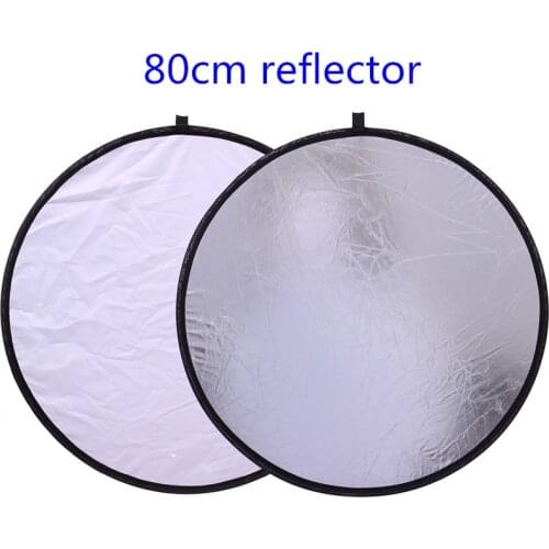 CY 80cm 32'' Free shipping 2 in 1 gold silver Portable Collapsible Light Round Photography Reflector for Studio Multi Photo Disc