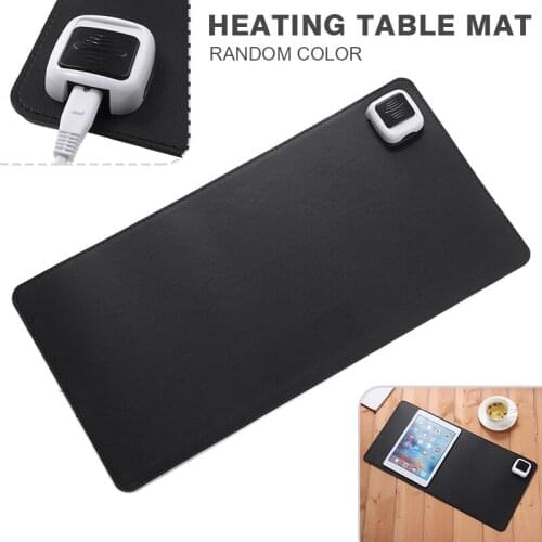 Color Random PU Leather Large Computer Desk Heating Mat Mouse Pad Cushion Table Office Warmer Mats 90x90x265mm