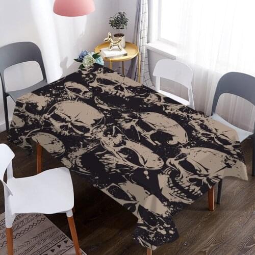 Customizable 3D Tablecloth Skull Art Pattern Washable Cloth Rectangle Round Table Cover Party Wedding Decoration