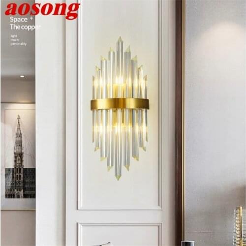 AOSONG Modern Wall Lamp LED Indoor Sconces Light Fixtures Decorative For Home Bedroom Living Room