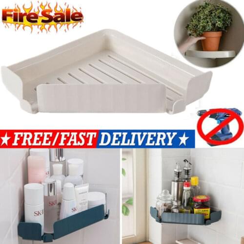 2020 Bathroom Triangular Shower Shelf Corner Bath Storage Holder Organizer Rack