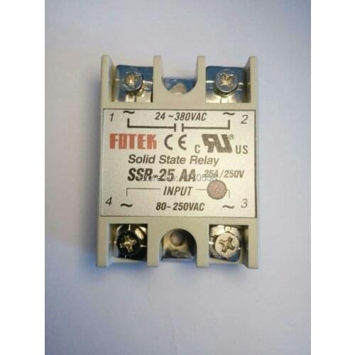 Manufacturer 25A ssr solid state relay SSR-25AA ,input 80-250VAC output 24-380VAC