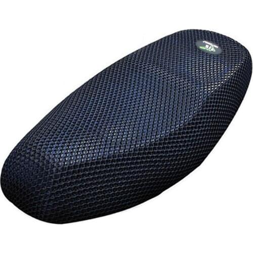 Uxcell XXL 3D Motorcycle Scooter Moped Seat Cover Breathable Mesh Net Cushion Black Blue