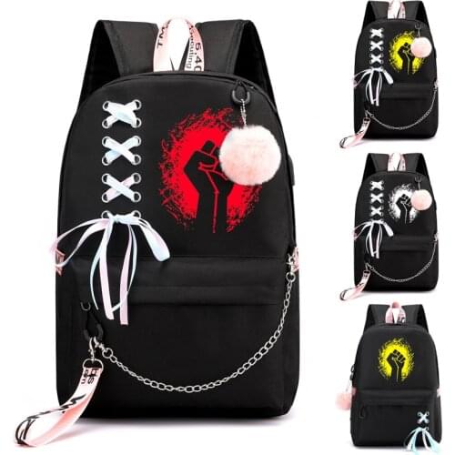 New Boxer Women Backpack Usb Charging Port Waterproof Nylon Backpack School Teenager Student Printing Travel Laptop Mochilas